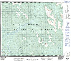 NTS 50k map for Parsnip River, British Columbia