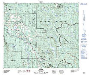 NTS 50k map for Coffin Lake, British Columbia