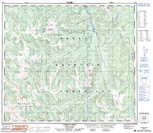 NTS 50k map for Carbon Creek, British Columbia