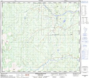 NTS 50k map for Dinosaur Lake, British Columbia
