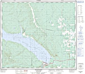 NTS 50k map for Dinosaur Lake, British Columbia