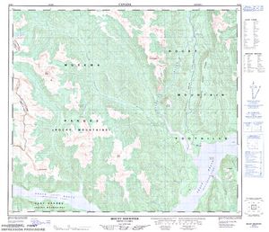 NTS 50k map for Williston Lake, British Columbia