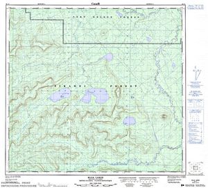 NTS 50k map for KLUA LAKES, British Columbia