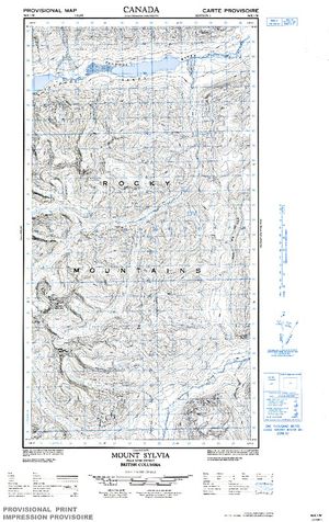 NTS 50k map for TUCHODI LAKES, British Columbia
