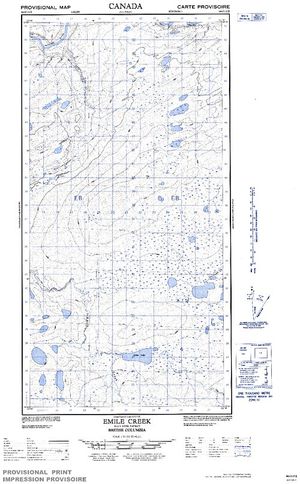 NTS 50k map for Petitot River, British Columbia