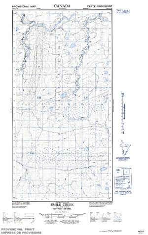 NTS 50k map for Petitot River, British Columbia