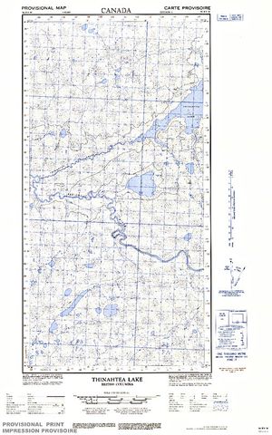 NTS 50k map for Petitot River, British Columbia