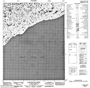 NTS 50k map for Great Bear Lake, Northwest Territories
