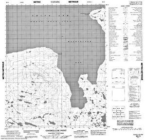 NTS 50k map for Great Bear Lake, Northwest Territories