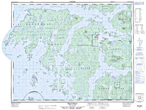 NTS 50k map for Milbanke Sound, British Columbia