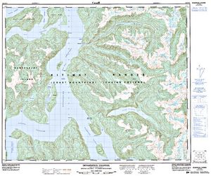 NTS 50k map for Douglas Channel, British Columbia