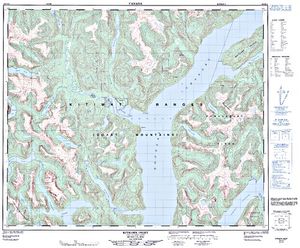 NTS 50k map for Douglas Channel, British Columbia