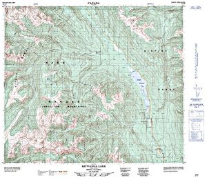 NTS 50k map for KITWANCOOL LAKE, British Columbia