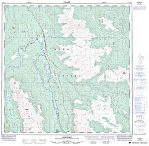 NTS 50k map for Lewes Lake, Yukon