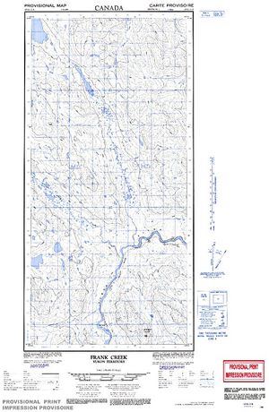 NTS 50k map for Yukon River, Yukon