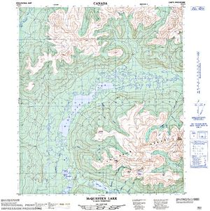 NTS 50k map for McQuesten Lake, Yukon
