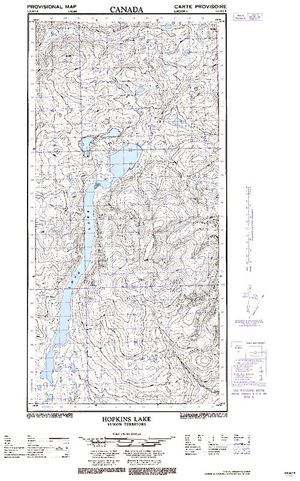NTS 50k map for Aishihik Lake, Yukon