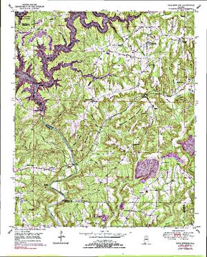 Topographic map for Lewis Smith Lake, Alabama