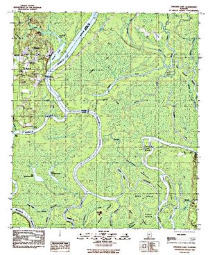Topographic map for Tensaw Lake, Alabama