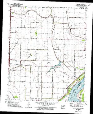 Topographic map for Mississippi River, Arkansas