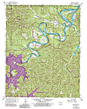Topographic map for Table Rock Lake, Arkansas