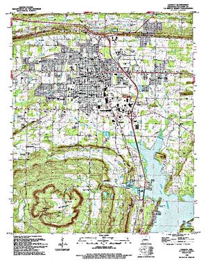Topographic map for Days Lake, Arkansas