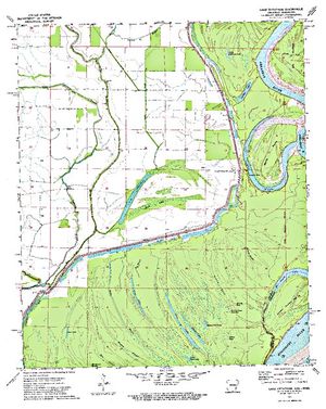 Topographic map for Mississippi River, Arkansas