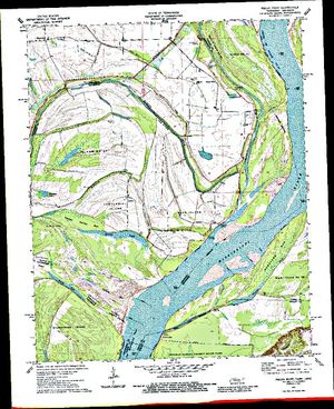 Topographic map for Mississippi River, Arkansas