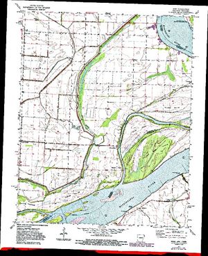 Topographic map for Mississippi River, Arkansas
