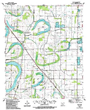 Topographic map for Old River Lake, Arkansas