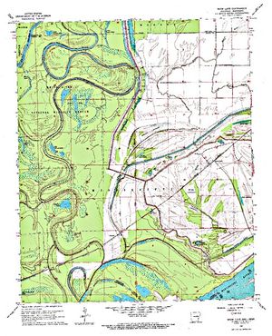 Topographic map for Mississippi River, Arkansas