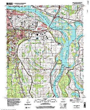 Topographic map for Old River Lake, Arkansas