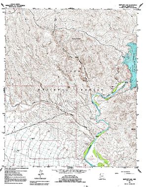 Topographic map for Bartlett Reservoir, Arizona