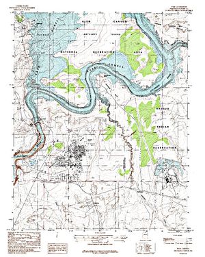 Topographic map for Lake Powell, Arizona