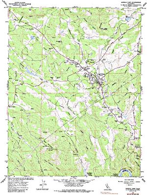 Topographic map for New Melones Lake, California