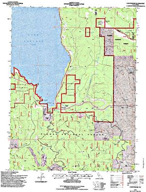 Topographic map for Lake Almanor, California
