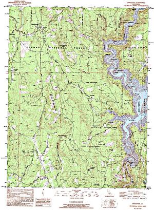 Topographic map for New Bullards Bar Reservoir, California