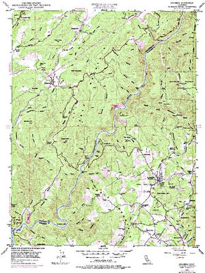 Topographic map for New Melones Lake, California