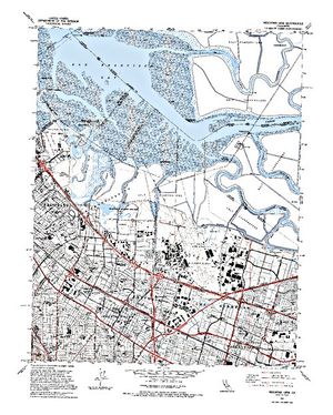 Topographic map for Shoreline Lake, California