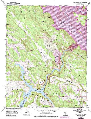 Topographic map for New Melones Lake, California