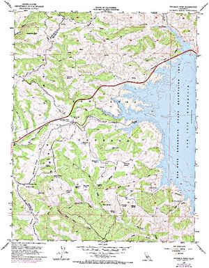 Topographic map for San Luis Reservoir, California
