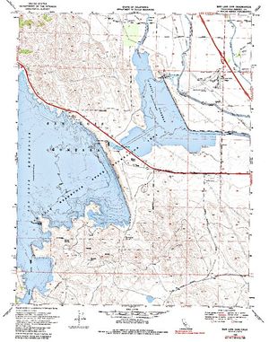 Topographic map for San Luis Reservoir, California