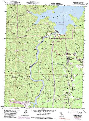 Topographic map for Shasta Lake, California