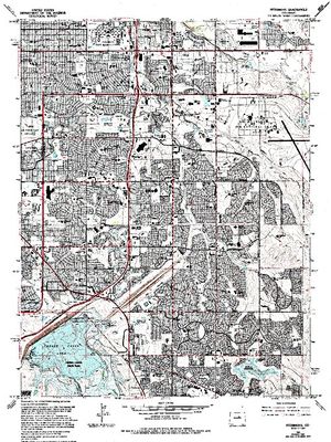 Topographic map for Cherry Creek Dam, Colorado