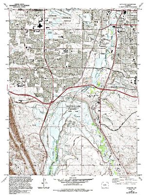 Topographic map for Chatfield Dam, Colorado