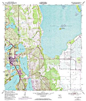 Topographic map for Lake Placid, Florida