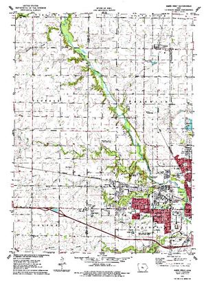 Topographic map for Ada Hayden Lake, Iowa
