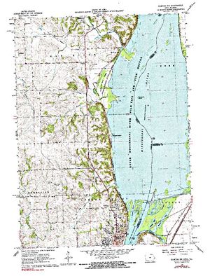Topographic map for Mississippi River Pool 13, Iowa