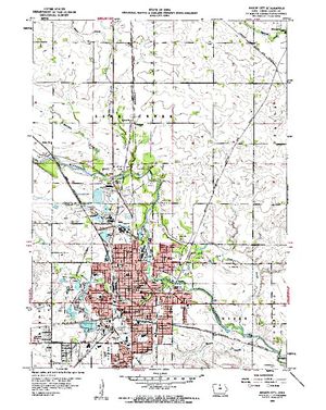 Topographic map for Blue Pit, Iowa