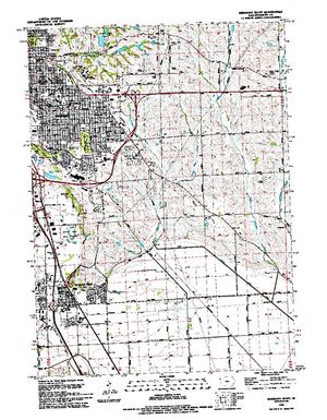 Topographic map for Bacon Creek Lake, Iowa